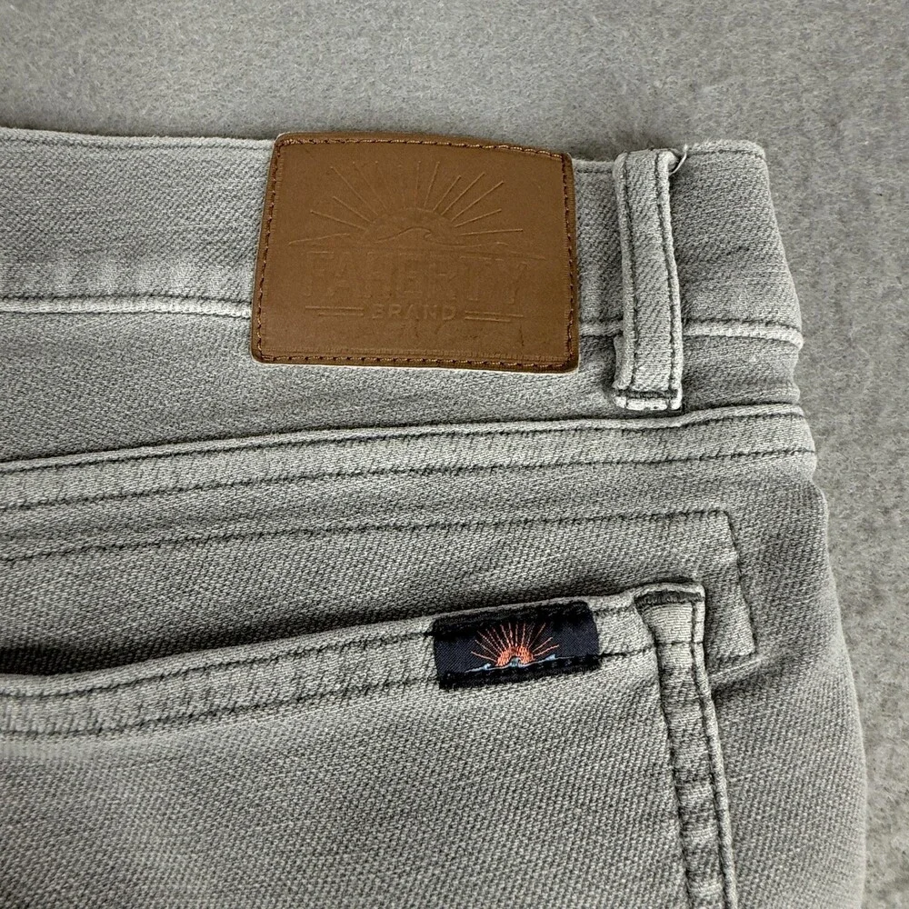 Faherty Men's Grey Stretch Terry Pants 33x30 Denim Casual Straight Leg - Picture 9 of 11